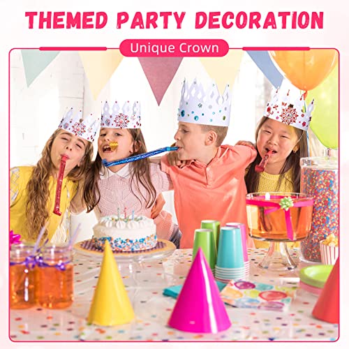 Kids White Paper Crowns for DIY Party Hats - 200 Pack