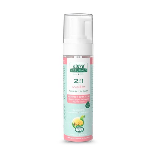 Aleva Naturals Hypoallergenic 2-in-1 Hair and Body Wash - Tea Tree Oil Formula for Sensitive Skin | 200ml