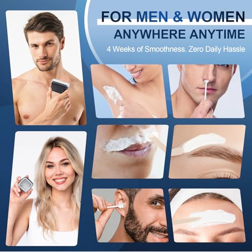 Men's Nose Wax Removal Kit - Fast Heating, Black, 10g Hard Wax Beads