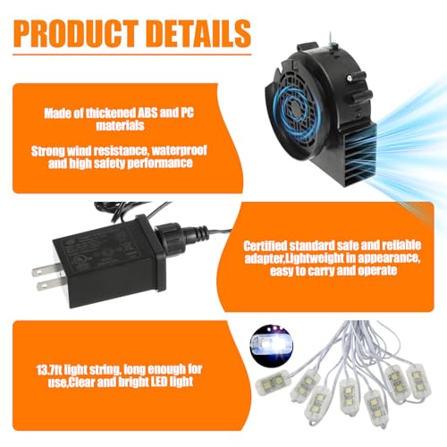 LED Inflatable Air Blower Fan with Light String for Holidays and Parties
