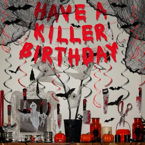 Halloween Horror Decorations Set - Spooky Party Supplies for Halloween Birthday