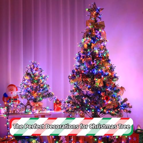 Multicolor 500 LEDs Christmas Cluster Lights with Remote - 33ft Firecracker String Lights, 8 Modes Waterproof
