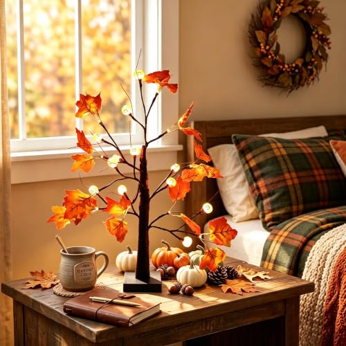 DIY Fall Pumpkin Lamp with Bat & Spider Web Decorations for Home Decor