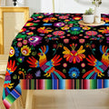 Hexagram Mexican Stripe Tablecloth 52x70 Inch Rectangular - Colorful Home Decor