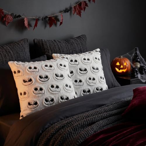 Halloween Pillow Covers 18x18 White Faux Fur Throw Pillow Cases Home Decor