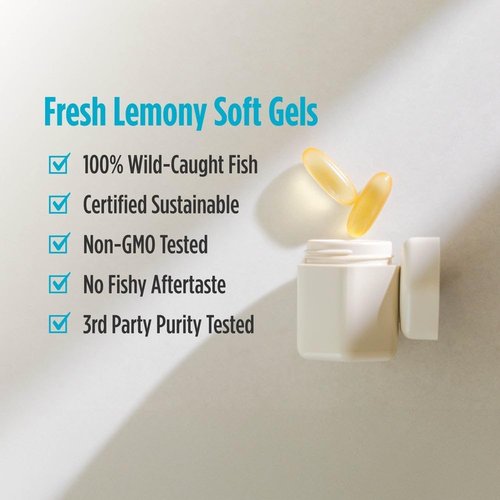 Nordic Naturals Ultimate Omega Soft Gels - High-Potency 1280 mg Omega-3 Fish Oil - Lemon Flavor - 90 Count
