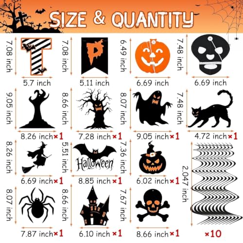 Halloween Party Decorations Set with Banners and Hanging Swirls