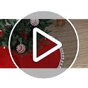 Red Christmas Tree Skirt 48 Inch with Pom Poms - Nonwoven Holiday Decor