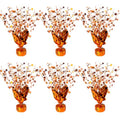 Fall Table Centerpiece Set with Metallic Orange Stars - Thanksgiving & Autumn Decor, 6 Pack