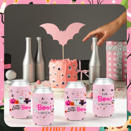 Pink Baby Shower Cup Sleeves - Halloween Ghost &