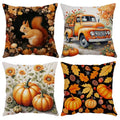 4-Pack Fall Pillow Covers 18x18 Autumn Pumpkin Sunflower Gnome Decor Set - Variation of THIS listing