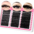 Lash Clusters 60D 80D 100D Mix Individual Eyelash Extensions - 12-18mm Thick Volume, Reusable, Waterproof, DIY False Mink Lashes - Variation: LASH-60D 80D 100D