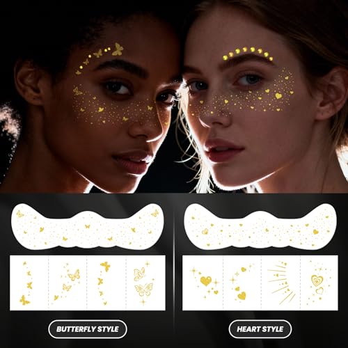 Multi-Style Gold Glitter Freckles & Face Gems Set - 30PCS for Festivals and Parties (Variation of THIS listing)
