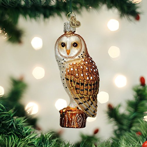 Unique Barn Owl Glass Christmas Ornament - Handcrafted Holiday Decoration, Owl Collection