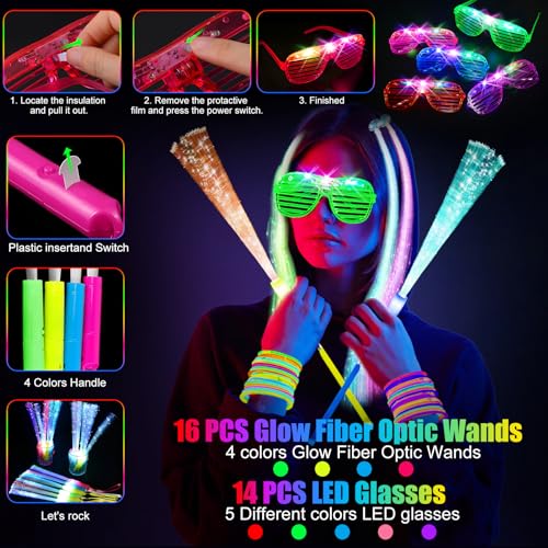 Glow in the Dark Party Supplies Kit - Indoor Outdoor Light-Up Favors