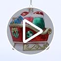 Glass M&M'S Holiday Ornament in Sleigh - Handcrafted Christmas Tree Decoration