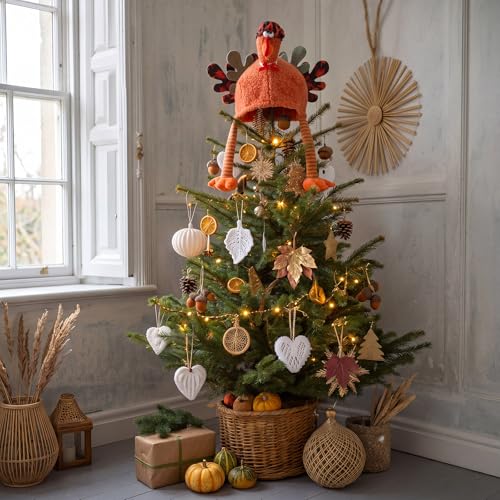 Thanksgiving Turkey Tree Topper - Fall Tree Decoration for Christmas - Variation C