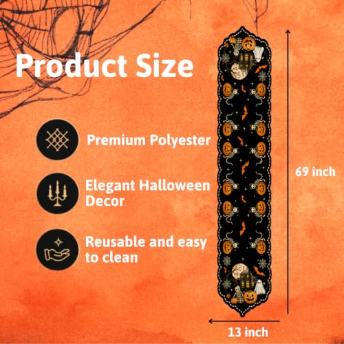 Halloween Table Runner 13x69 Inch Gothic Festive Home Decor