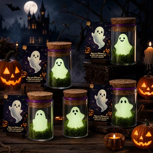 Halloween Ghost Wish Bottle Kit with Glow in The Dark Mini Ghosts & Decorations - 20 Pieces