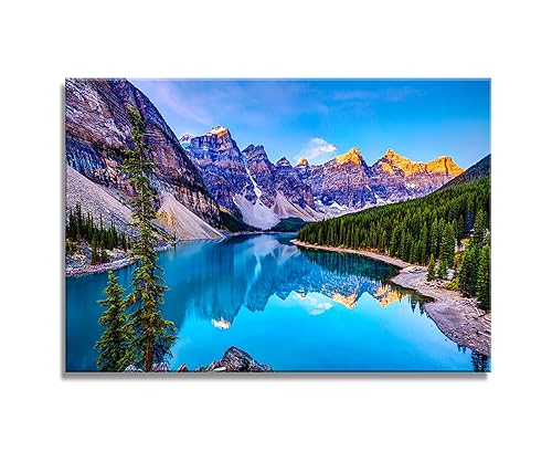 Mountain and Lake Nature Landscape Wall Art Canvas - Lake Variation 36"L x 24"W