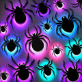 DIYASY 36-Piece Multicolor Halloween Lighted Spider Wall Decor - 3D Light Up Spider Set