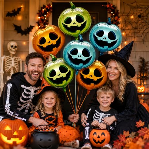 Spooky Doll Halloween Party Decorations - Scary Pumpkin Balloons Set