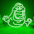 Slimer Neon Sign - Dimmable Green Ghost Wall Decor for Bedroom & Party