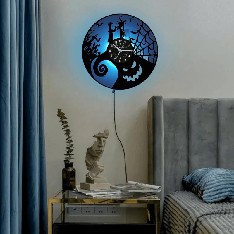 12 Inch Vinyl Record Wall Clock with LED Backlighting - Unique Home Decor Gift