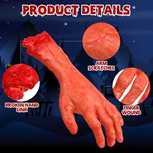 Realistic Bloody Severed Hand Halloween Decorations 2PCS - Creepy Horror Props