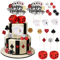 Casino Cake Decorations Set with Poker Chips & Dice for Birthday Party