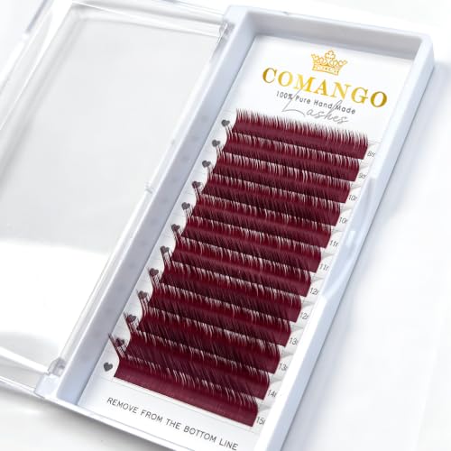 Colorful Burgundy Lash Extensions LU Curl 0.07mm Soft Volume False Eyelashes - Mix 8-15mm
