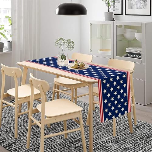 4th of July Table Runner US Flag Stars & Stripes 13x108 Inches - Independence Day Decor (Variation: Flag-5)