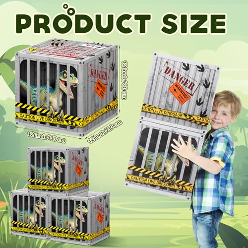 6 Pack Dinosaur Party Favor Boxes for Dinosaur-Themed Birthday & Halloween