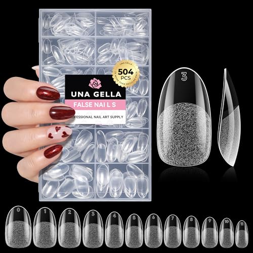 Oval Fake Nails 504PCS Gel Nail Tips - Medium Round Pre-Shaped, No Trace, Long Lasting
