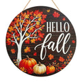 Fall Outdoor Welcome Sign for Front Door Halloween Decor - Rustic Wood