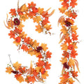Yellow Pumpkin Fall Garland 2PCS for Autumn Thanksgiving Home Decor