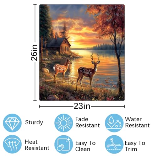 Deer Sunset Forest Dishwasher Magnet Cover - Front Decoration for Most Dishwashers - C Animal Forest Sunset Deer