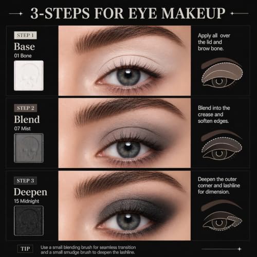 Gothic Eyeshadow Palette 15 Colors - Vampire Edition - Smokey & Dramatic Looks