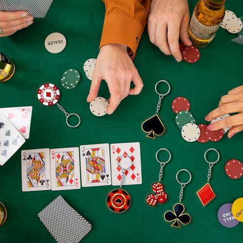 50 Pcs Casino Theme Acrylic Keychains Bulk Party Favors Decorations