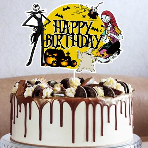 Halloween Nightmare Cake Topper Skeleton Spooky Birthday Decorations
