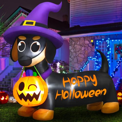 Halloween Inflatable Dachshund Dog Outdoor Decoration - 5 FT