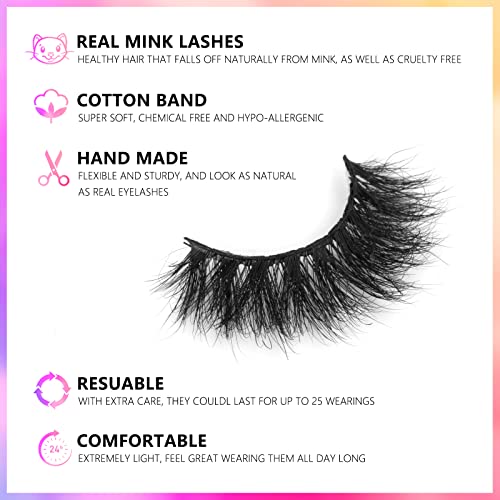 Dramatic 3D Mink Eyelashes - 18mm Fluffy Full Volume Doll Look - Dream Variation