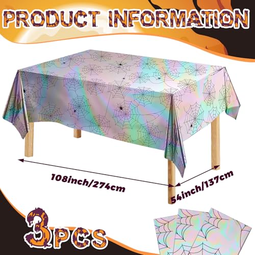 Halloween Spiderweb Iridescent Holographic Tablecloth - Spooky Party Decor - Variation of THIS listing