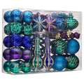 Christmas Ornaments Set 120pcs Holiday Tree Decorations with Peacock Theme
