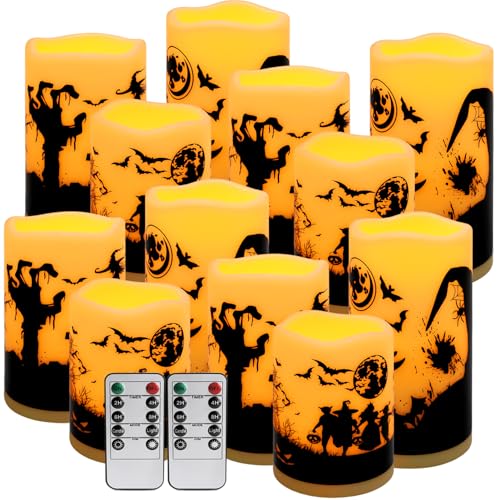 12-Pack Waterproof Flameless LED Candles with Remote & Timer - Ivory 2