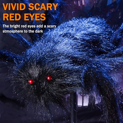 15FT Giant Halloween Spider Decor - Large Outdoor Haunted House Prop, Adjustable Legs, Black