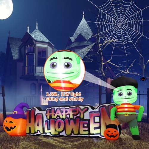11 FT Halloween Inflatable Pumpkin Zombie Yard Decoration with LED Lights