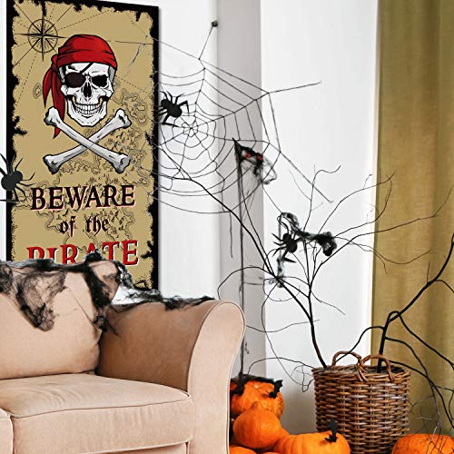 Pirate Door Banner Halloween Decorations - Pack of 2, 3.28 x 5.90 ft, Pirate Theme