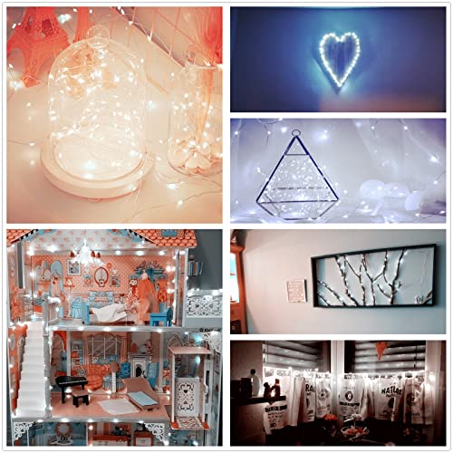 White LED Fairy String Lights 7Ft Battery Operated for DIY Decor - Cool White