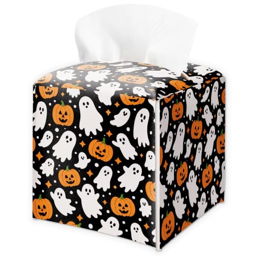 Halloween Tissue Box Cover Ghost Pumpkin - Festive Holiday Decor